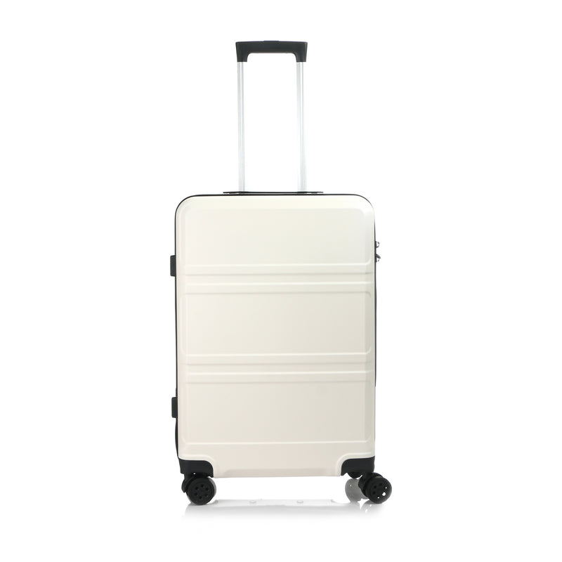 Travel Basic Gray 24-Inch Medium Hard Case Luggage in White