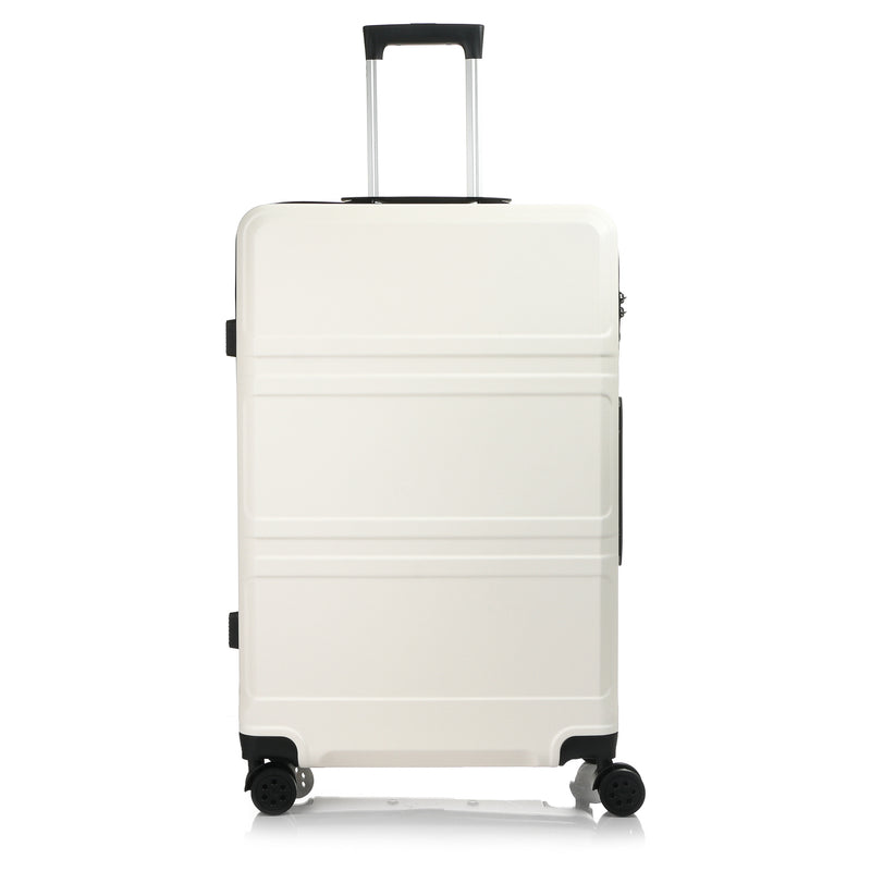 Travel Basic Gray 28-Inch Large Hard Case Luggage in White