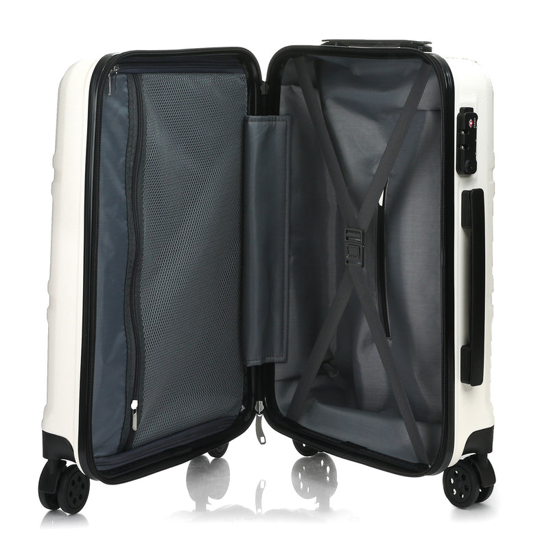 Travel Basic Gray 28-Inch Large Hard Case Luggage in White