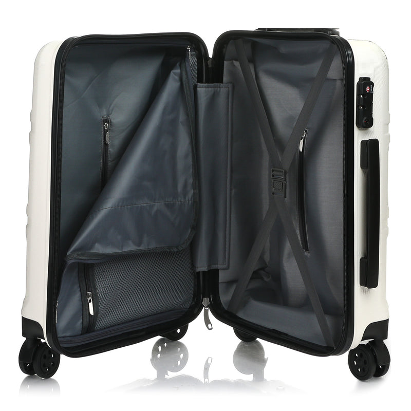 Travel Basic Gray 28-Inch Large Hard Case Luggage in White