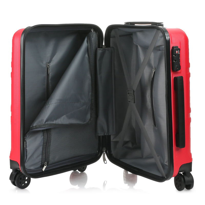 Travel Basic Gray 28-Inch Large Hard Case Luggage in Red