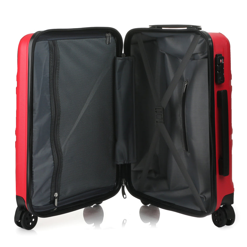 Travel Basic Gray 28-Inch Large Hard Case Luggage in Red