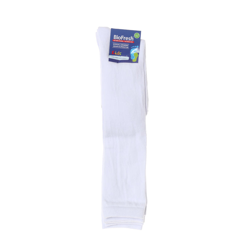 BioFresh Kids Size 9-12 Knee High Socks 3-Pair Set in White