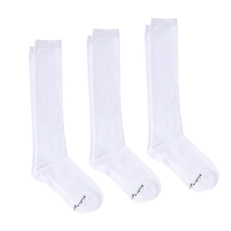 BioFresh Kids Size 7-10 Knee High Socks 3-Pair Set in White