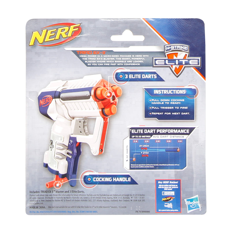 Nerf N-Strike Elite Triad Ex-3 Foam Blaster Toy