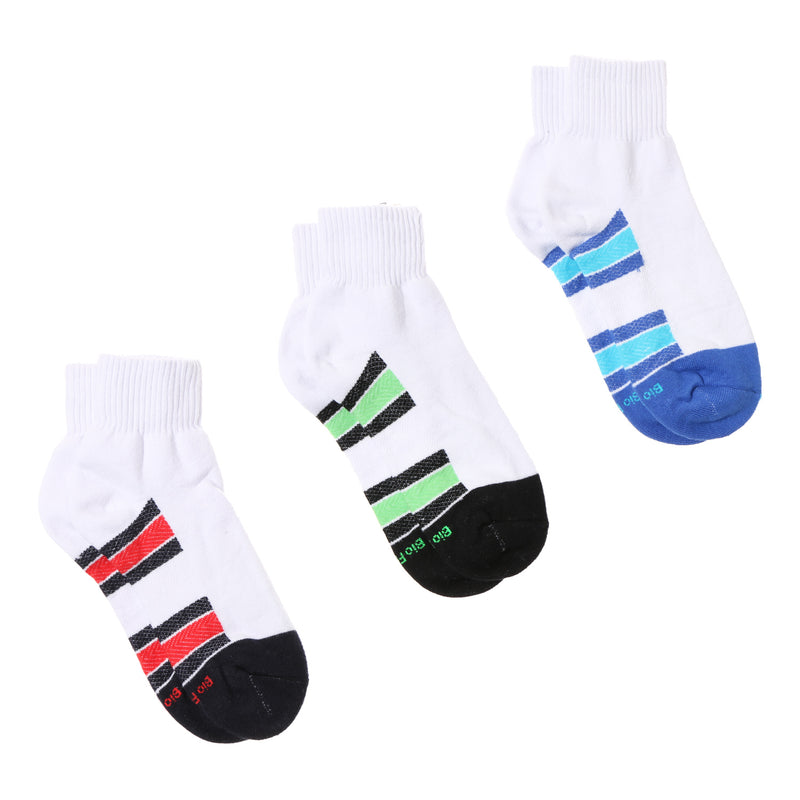 BioFresh Men's Sports Ankle Socks 3-Pair Set