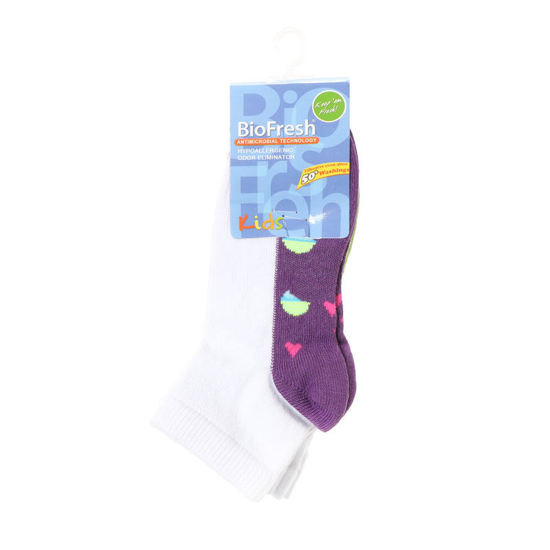 BioFresh Girls Casual Ankle Socks 3-Pair Set