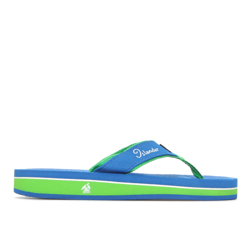 ISLANDER   THONGS     PLAIN   BLU/GRN REG 5 ISLANDER  THONGS PLAIN 1023 FLIP-FLOPS