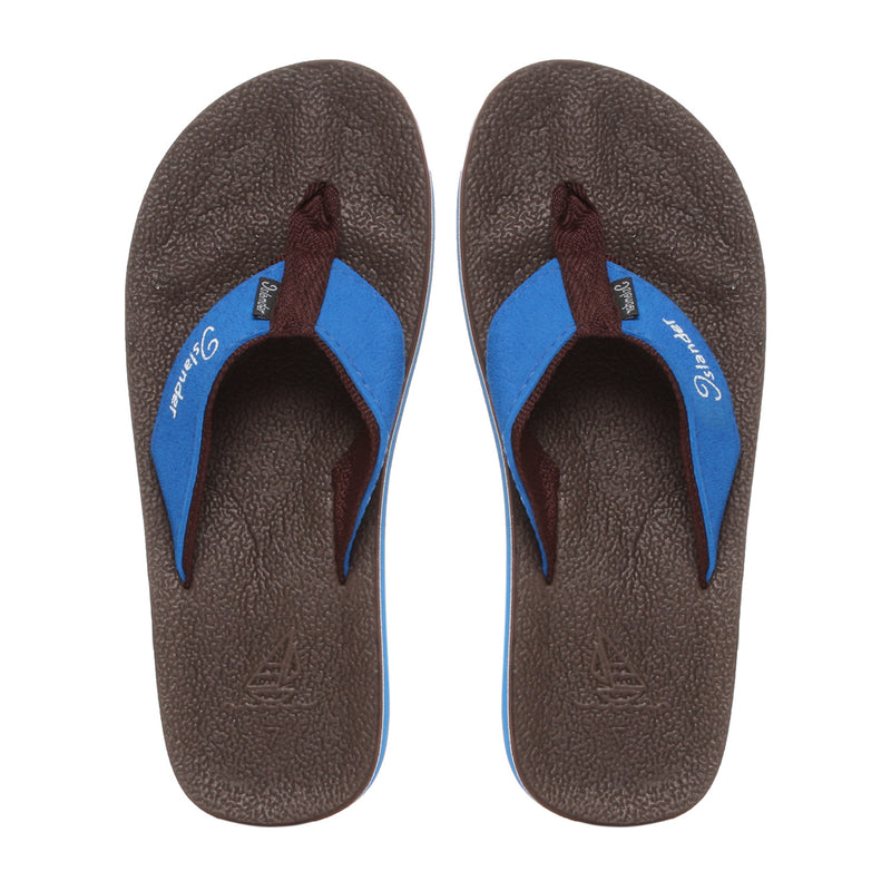 ISLANDER   THONGS     PLAIN   BRO/BLU REG 5 ISLANDER  THONGS PLAIN 1023 FLIP-FLOPS