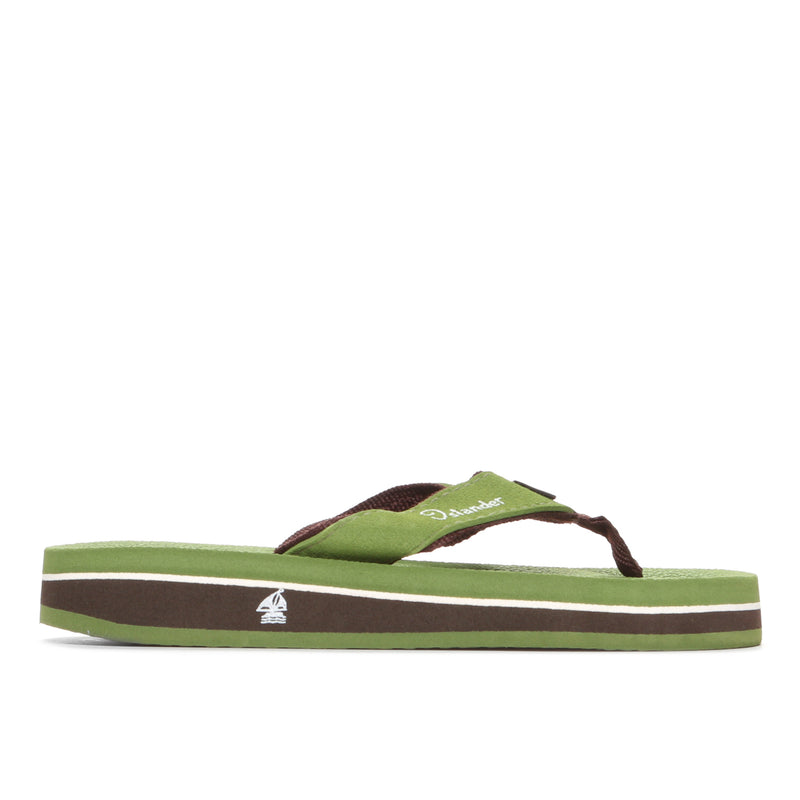 ISLANDER   THONGS     PLAIN   O.GRN BROWN REG 5 ISLANDER  THONGS PLAIN 1023 FLIP-FLOPS