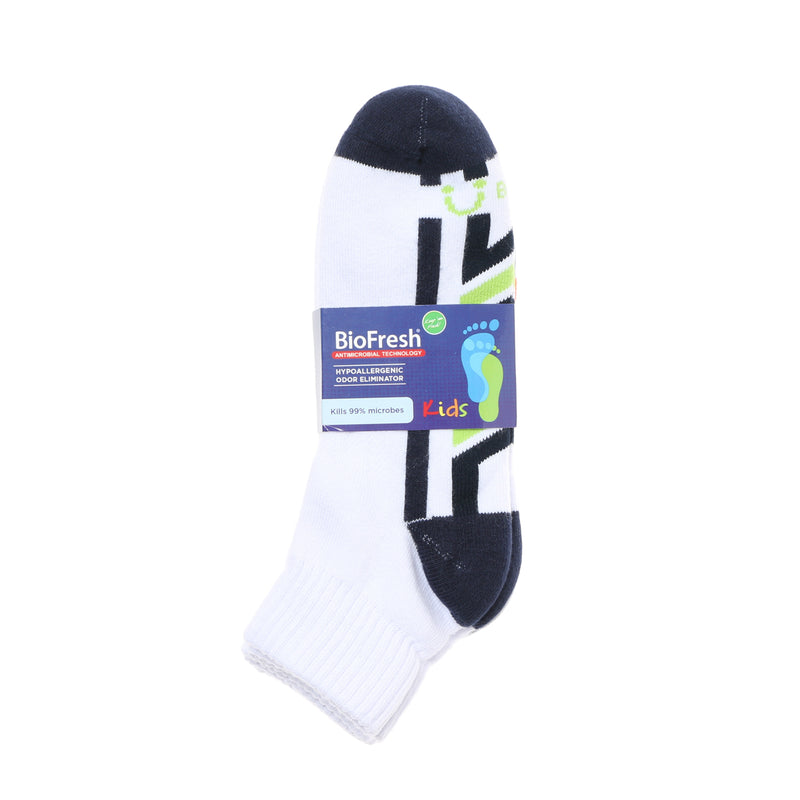 BioFresh Boys Size 9-12 Assorted Sports Ankle Socks 3-Pair Set