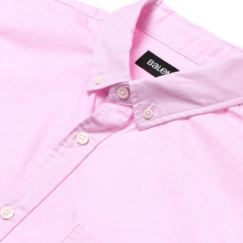 BALENODSHI/PINK/B-S/NODIM Baleno 12194585 Plain Oxford Short Sleeved Dress Shirts with one-left chest     pocket