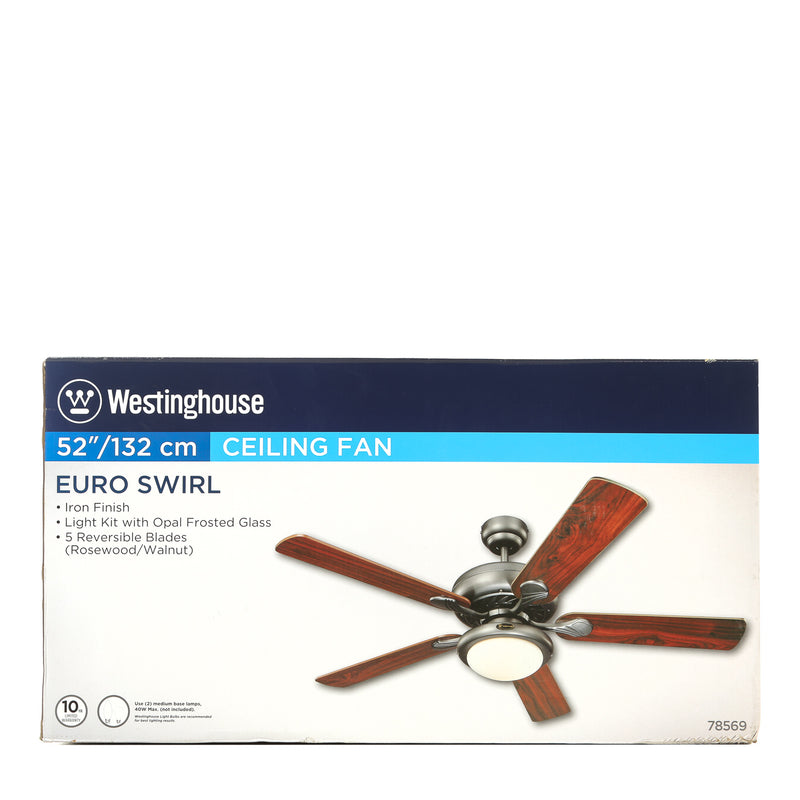 Westinghouse 52in./132cm Euro Swirl Ceiling Fan (Rosewood/Walnut)