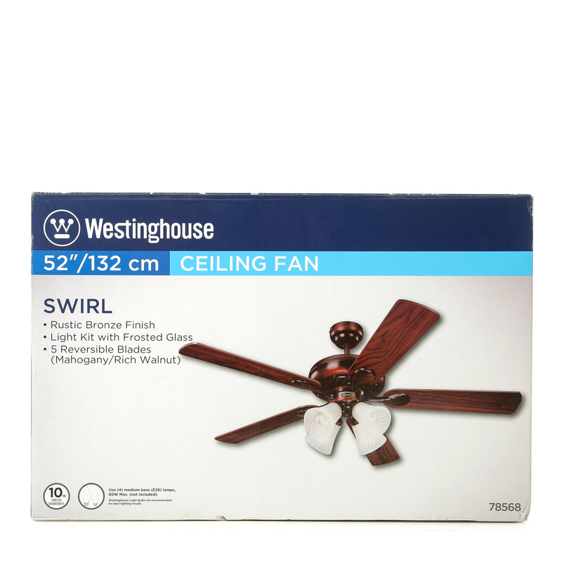 Westinghouse 52in./132cm Swirl Ceiling Fan (Mahogany/Rich Walnut)