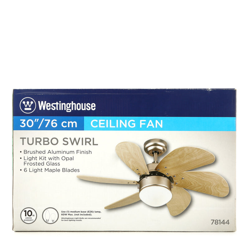 Westinghouse 30in./76cm Turbo Swirl Ceiling Fan (Light Maple)