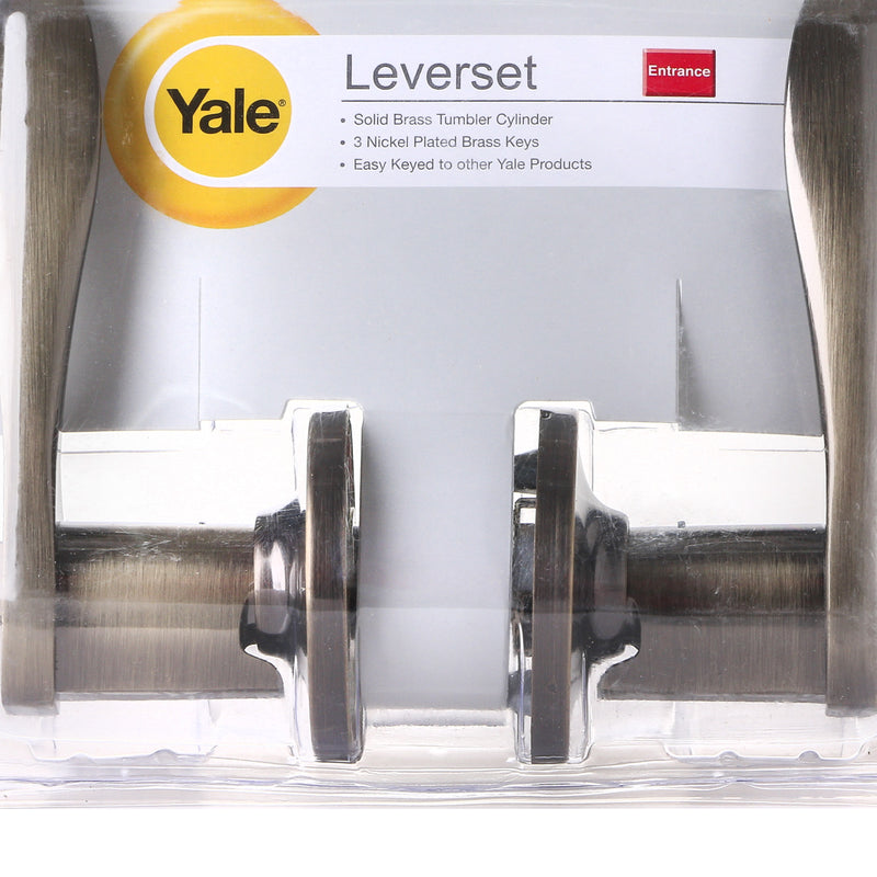 Yale Antique Brass Medium Duty Lever Door Lock Set L5327 US5