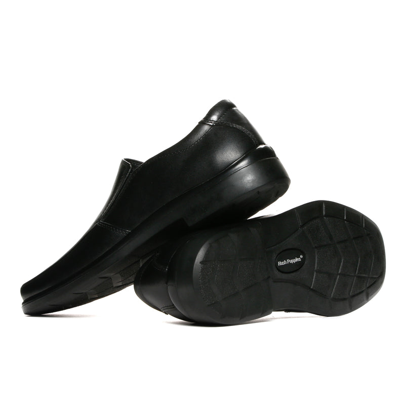 HUSH PUPPIES STOCKS  M  H100154 BLACK LEAT 12 Hush Puppies STOCKS LOAFER