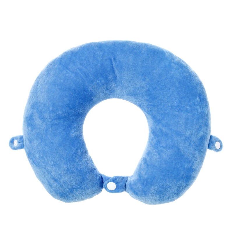 Bloom Plain Neck Pillow in Azure Blue