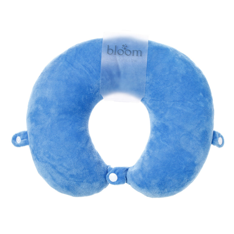 Bloom Plain Neck Pillow in Azure Blue