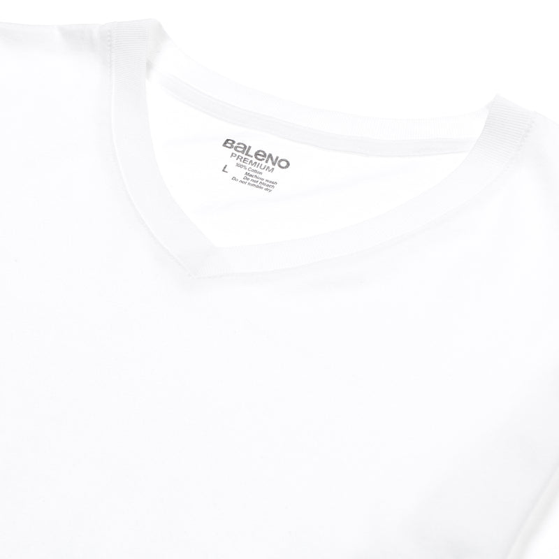 BL 9082 S VNECK TSHIRTS PREMIUM WHITE