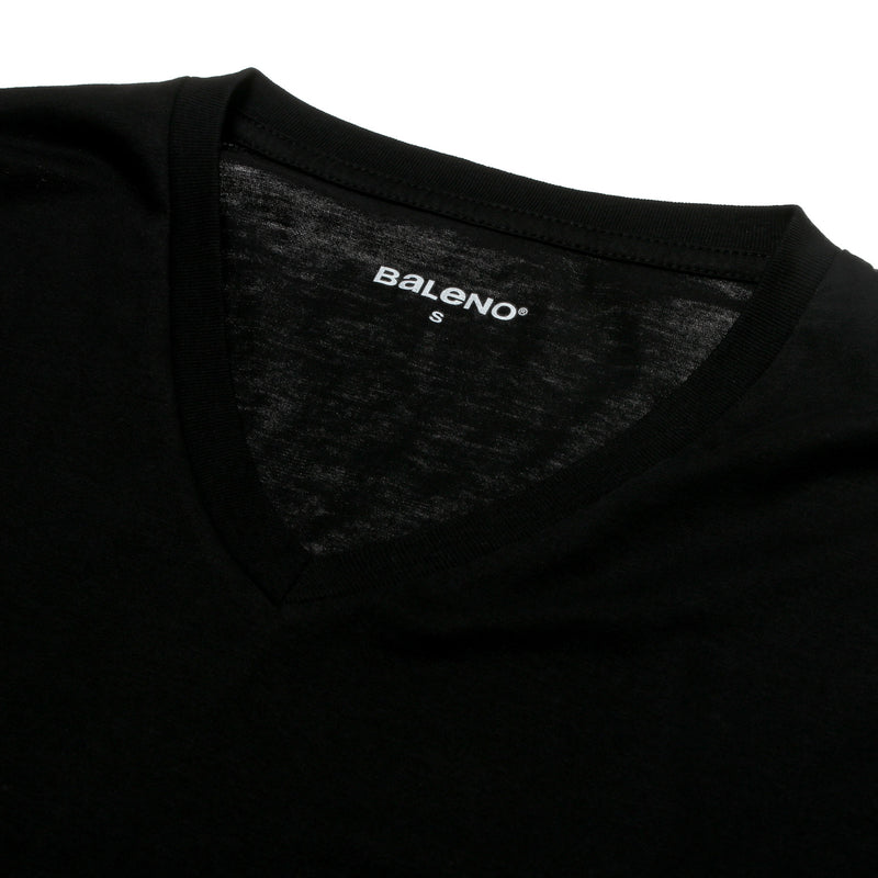 BALENOTSHI/BLACK/A-XS/NODIM Baleno 12440336 Plain Vneck Long Sleeves Tees