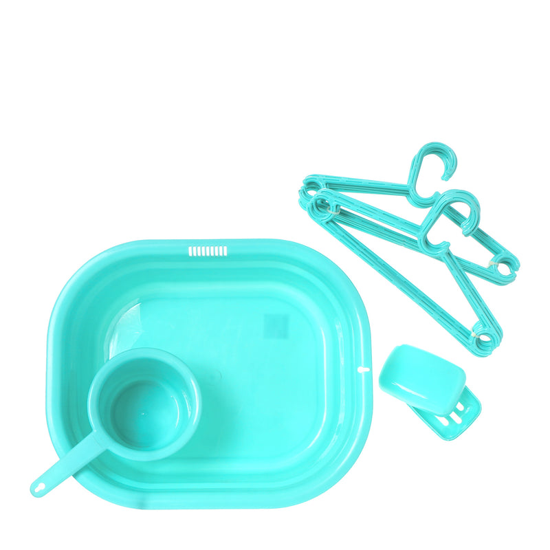 Baby Company Basin, Dipper, Soap Case and Hanger Bundle in Green