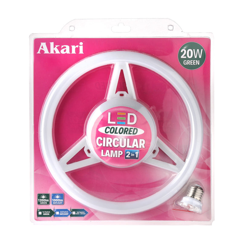 Akari LED Colored Circular Lamp 20W - Green