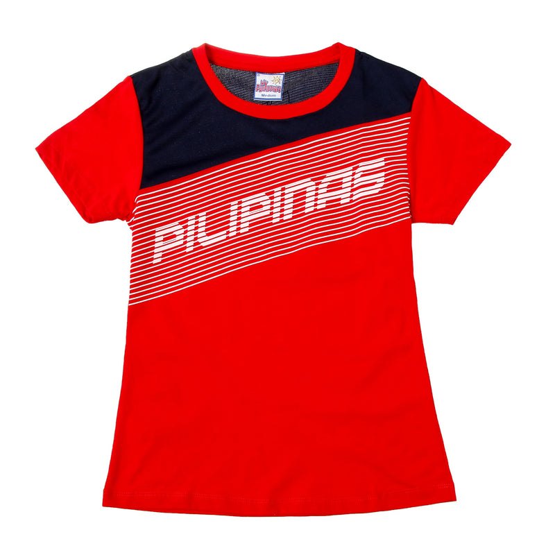 MY PHILIPPINES SPORTY SUN STAR  S MY PHILIPPINES LADIES PILIPINAS SPORTS TEE IN RED