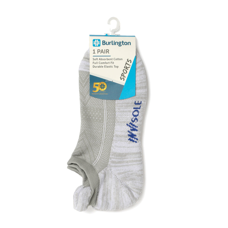 Burlington Men's Invisole Ankle Socks in Gray