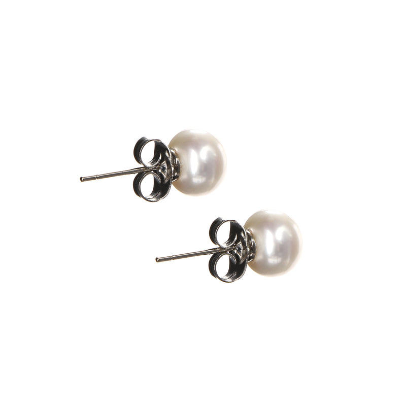 Khai Pearl Ladies Freshwater Pearl Stud Earrings in White