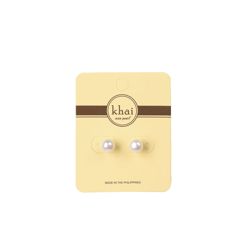 Khai Pearl Ladies Freshwater Pearl Stud Earrings in White