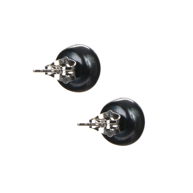 Khai Pearl Ladies Freshwater Pearl Stud Earrings in Black