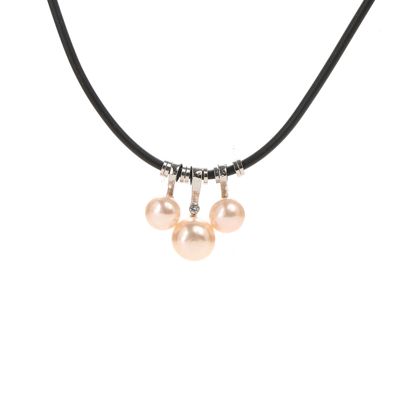 Khai Pearl Ladies Freshwater Pearl Pendant Necklace in Peach