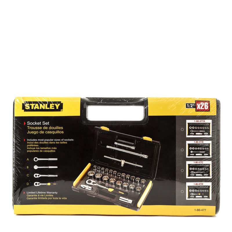 Stanley 27pcs. Socket Set - 1/2in. Drive