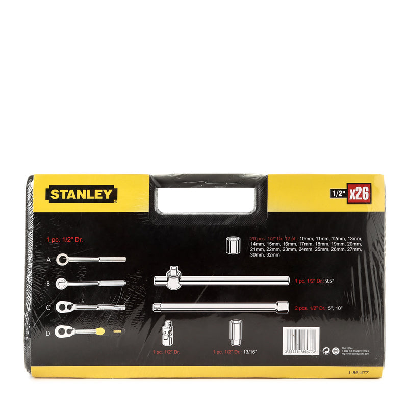 Stanley 27pcs. Socket Set - 1/2in. Drive