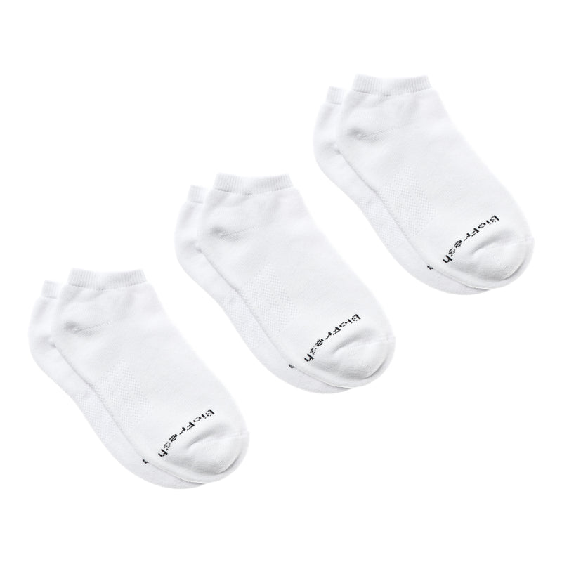 BioFresh Men's Active Sports Ankle Socks 3-Pair Set in White