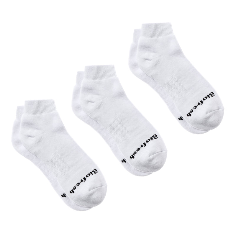 BioFresh Men's 3-Pair Set Sports Ankle Socks in White