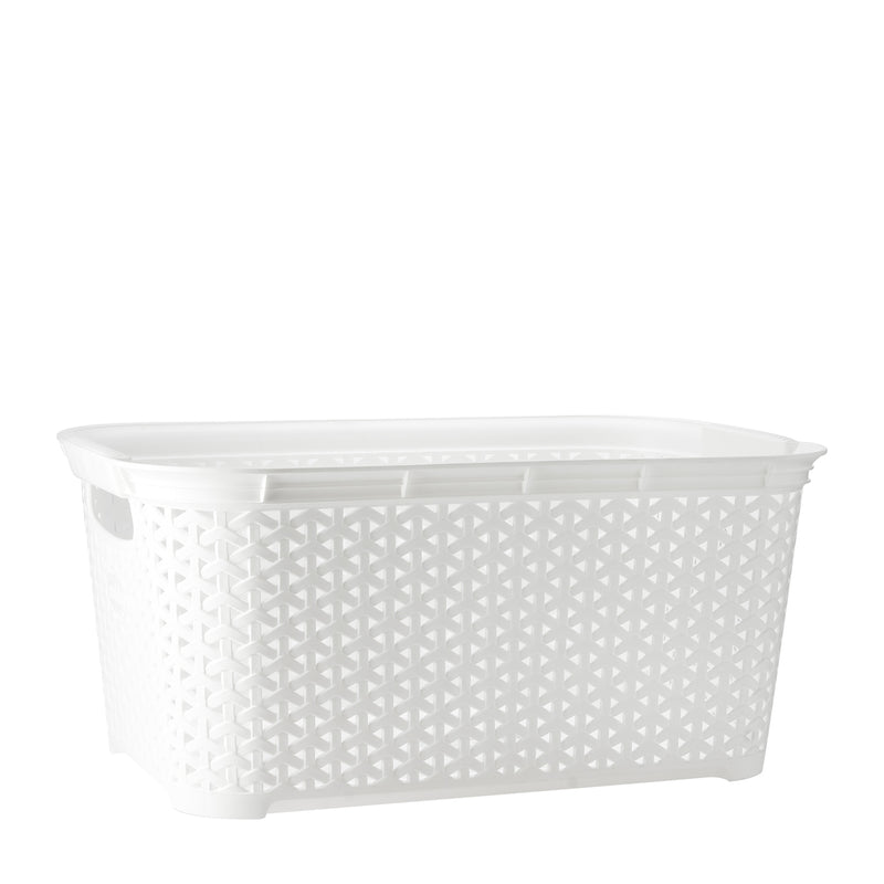 Hobby Life Rattan-Design Storage Box 26L-White