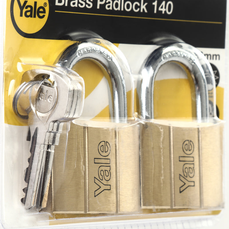 Yale 2Pcs. 50mm Solid Brass Padlock with 3Pcs. Key