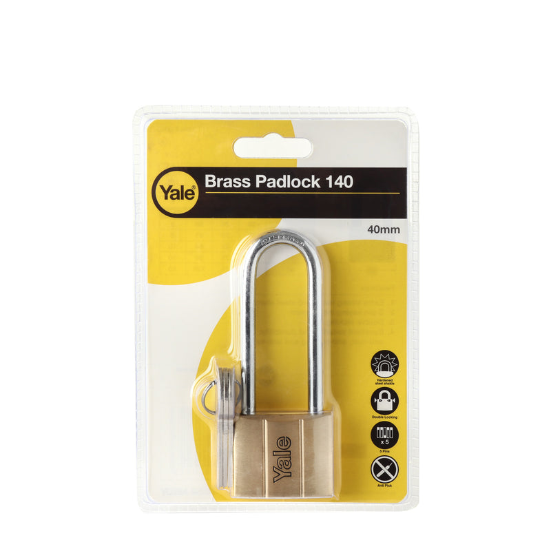 Yale 40mm Solid Brass Padlock with Keys