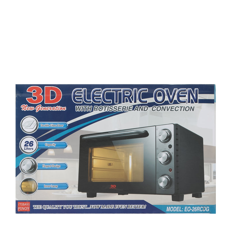 3D Electric Oven with Rotisserie & Convection 26L EO-26RCDG