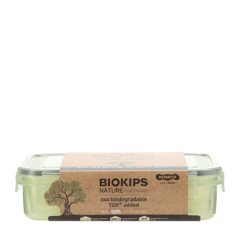 Biokips Nature Food Storage Rectangular 3-Compartment Container 1.1L