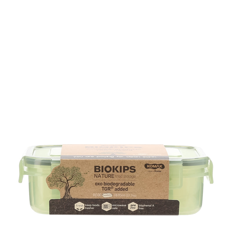 Biokips Nature Food Storage Rectangular 2-Compartment Container 670mL