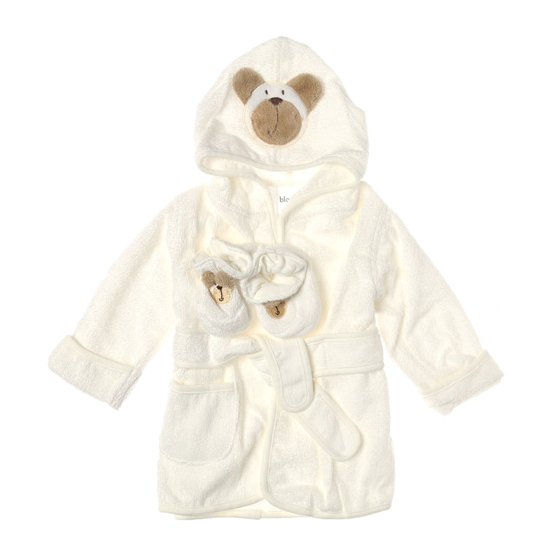 Bloom Babies Bear Bathrobe with Booties in White