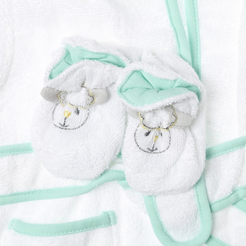 Bloom Babies Sheep Bathrobe with Booties in Green