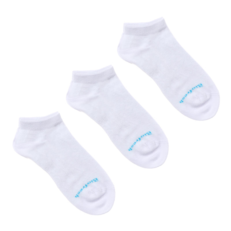 BioFresh Ladies_ Casual Plain Ankle Socks 3-pair Set in White