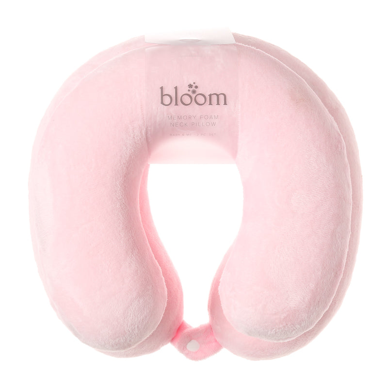 Bloom Baby & Me Memory Foam Neck 2PC Pillow in Light Pink