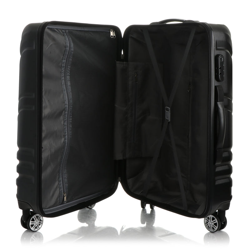 Travel Basic Chin 24-Inch Medium Hard Case Luggage in Black