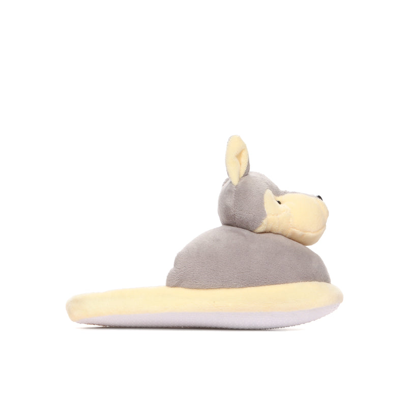 SM Accessories Boys_ Fox Plush Bedroom Slippers in Gray