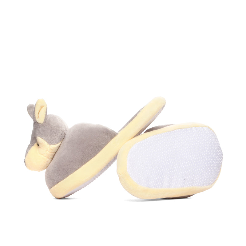 SM Accessories Boys_ Fox Plush Bedroom Slippers in Gray